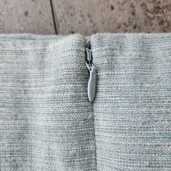 Loft Metallic Button Skirt blue with silver threads sz 10 - Picture 3 of 5